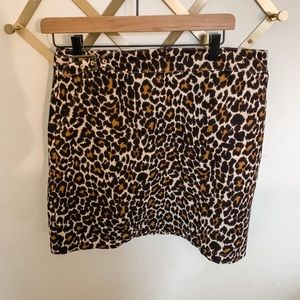 J crew leopard corduroy skirt